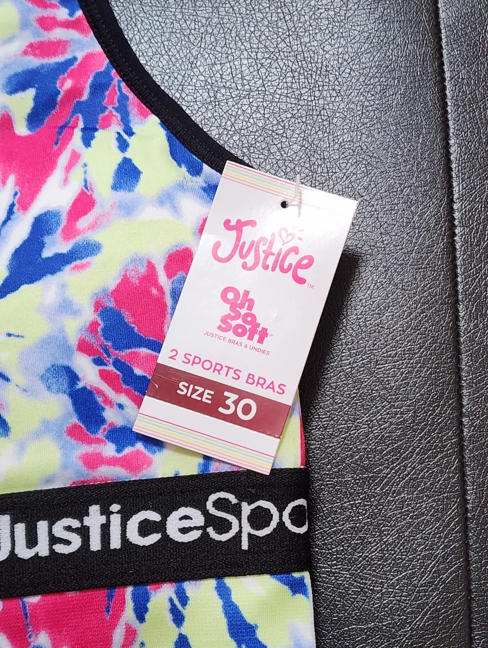 Justice Girl's Seamless Longline 2-pack Sport Bra Multicolor Removable Pads 30.